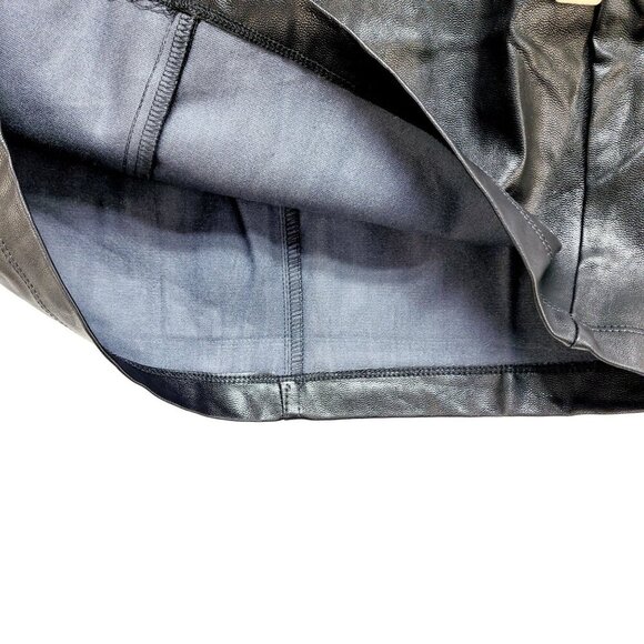 Black Faux Leather High-Waisted Belted Mini Skirt By Iris Size L - Picture 8 of 9